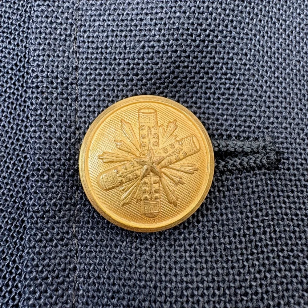 Cross & Winsor Blazer Wool 48S‎ Navy Blue Gold Crest Button Old Money Preppy
